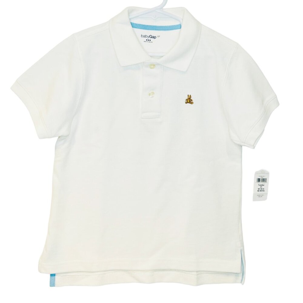 GAP - NWT unisex 5T white polo shirt